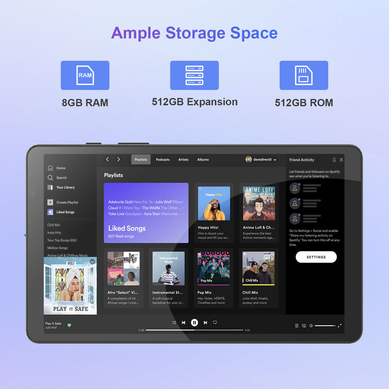 ایده C 8 اینچ Smart Tablet PC با صفحه کلید 8GB RAM + 512 ROM 800 * 1340 IPS incell صفحه لمسی نمایشگر خاکستری CM866