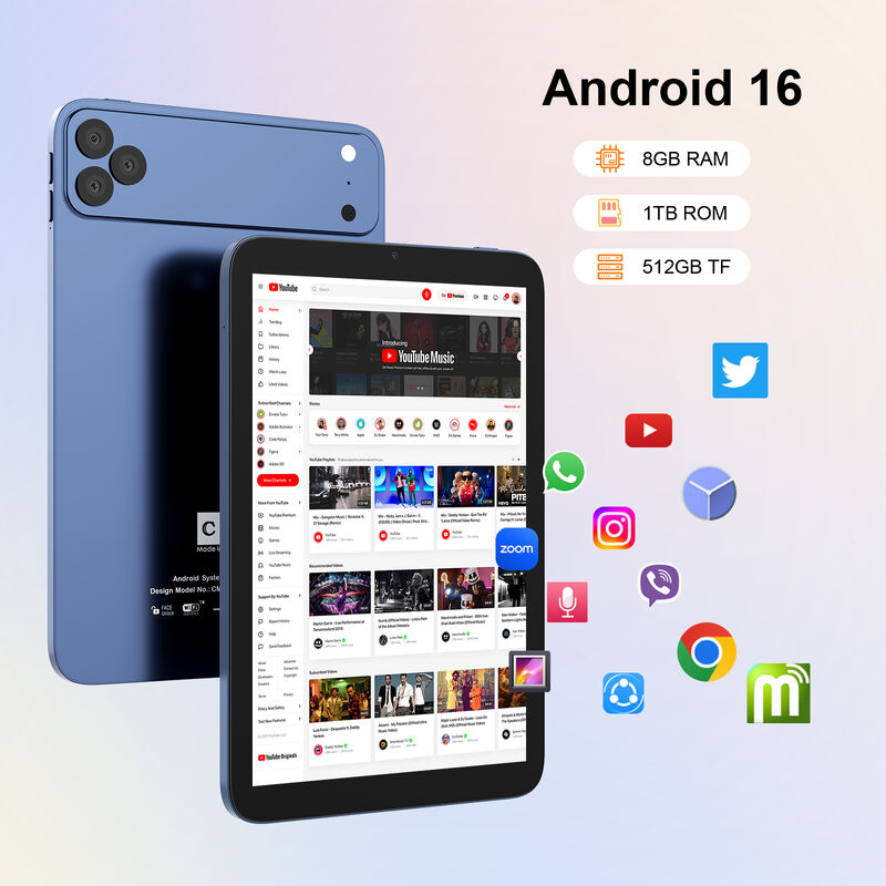 ایده C 10.1 اینچ اندروید وای فای صفحه لمسی آبی تبلت PC با صفحه کلید 5G چهار هسته ای CM10017Air