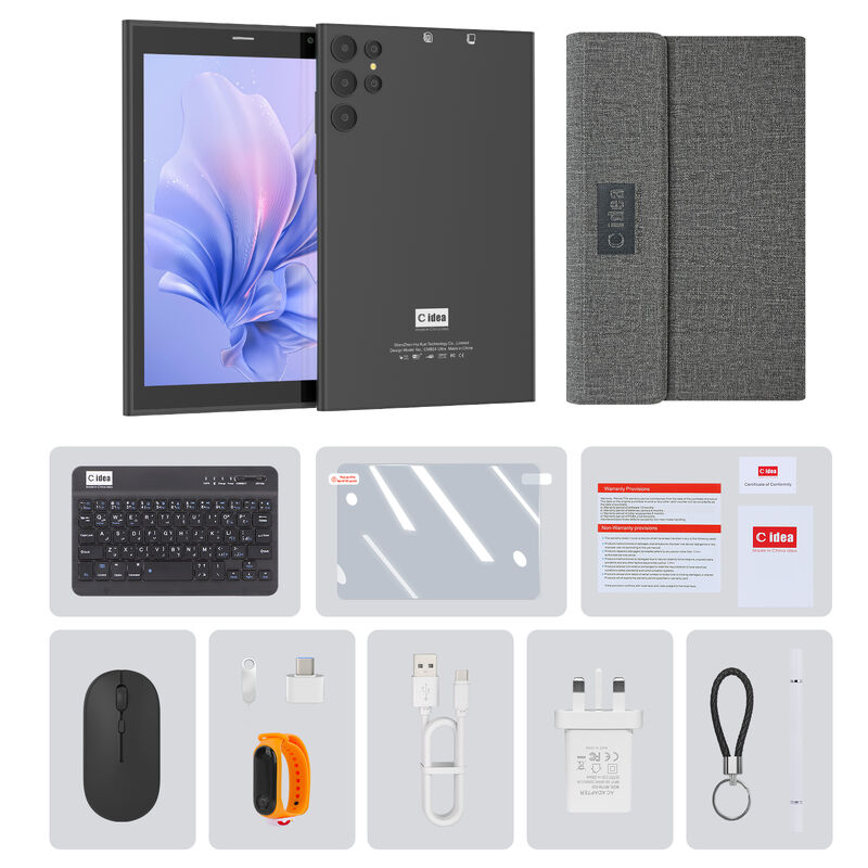 تبلت تجاری 8 اینچی C Idea CM824 Android 16 چهار هسته ای 8 گیگابایتی 512 گیگابایتی با صفحه نمایش لمسی FHD تبلت دوربین دوگانه (مشکی)
