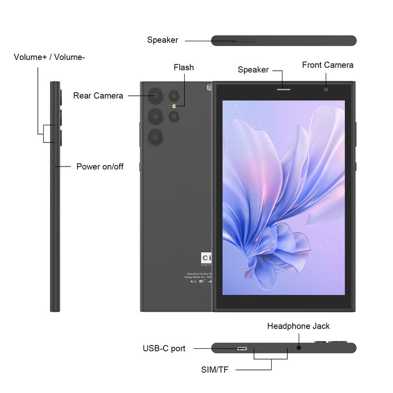 تبلت تجاری 8 اینچی C Idea CM824 Android 16 چهار هسته ای 8 گیگابایتی 512 گیگابایتی با صفحه نمایش لمسی FHD تبلت دوربین دوگانه (مشکی)